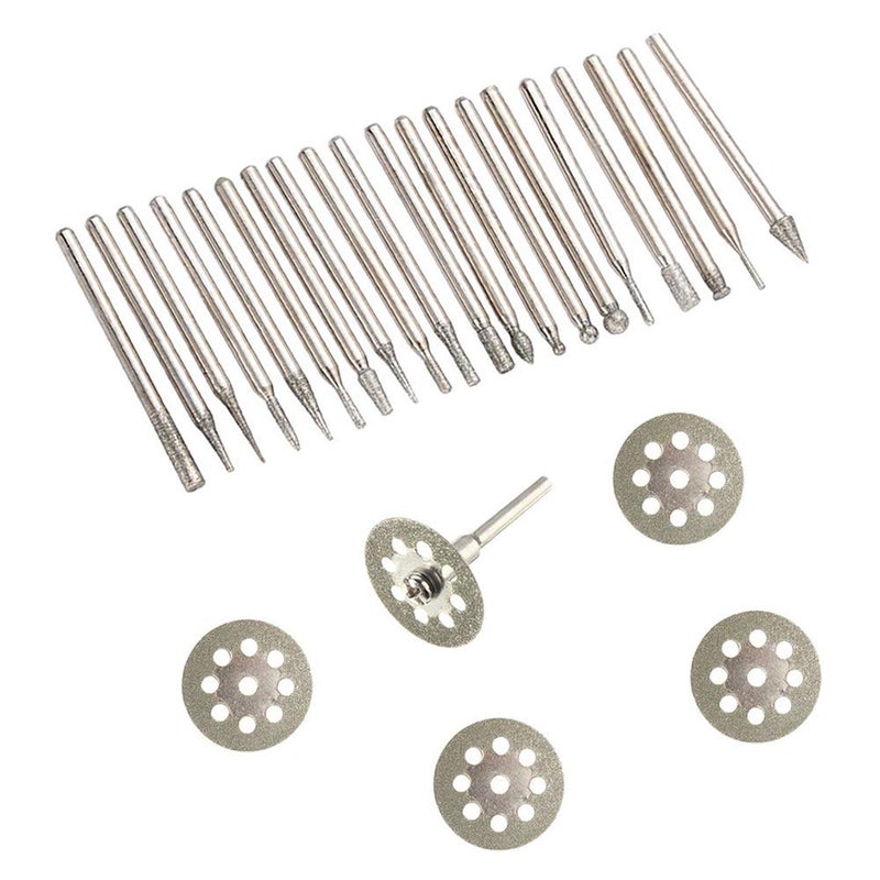 ALLmuis Diamond Burr Set For Rotary Tool Grinding Carving Notching Bur Bit Stone Tile Glass Lapidary Jewelry Die Grinder Coated File Cutter Cutting Kit - Image 2